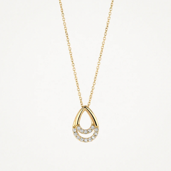 BLUSH 3195YZI GEELGOUDEN COLLIER MET HANGER ZIRKONIA