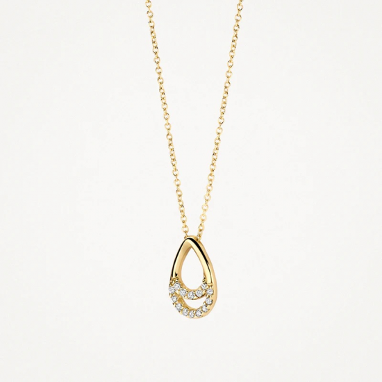 BLUSH 3195YZI GEELGOUDEN COLLIER MET HANGER ZIRKONIA