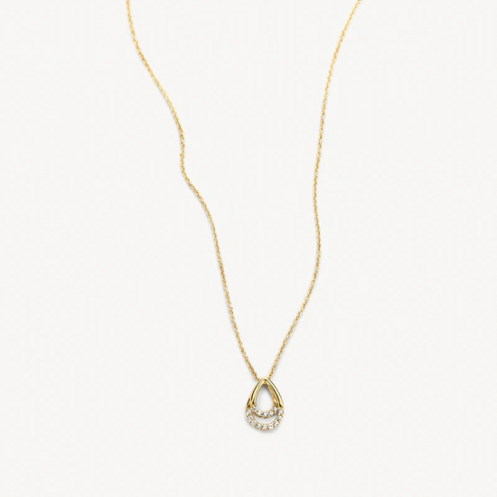 BLUSH 3195YZI GEELGOUDEN COLLIER MET HANGER ZIRKONIA