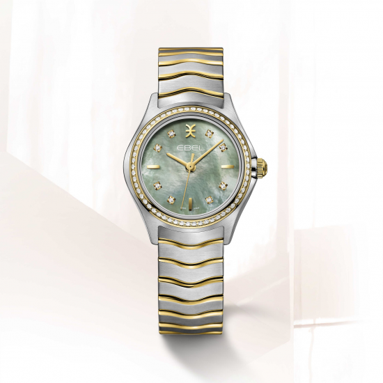 EBEL 1216689 DAMESHORLOGE STAAL/18KT GOUD WAVE MET DIAMANT