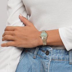 EBEL 1216689 DAMESHORLOGE STAAL/18KT GOUD WAVE MET DIAMANT