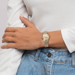 EBEL 1216688 DAMESHORLOGE STAAL/18KT GOUD WAVE