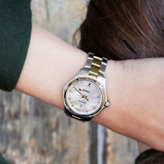 EBEL 1216549 DAMESHORLOGE STAAL/18KT GOUD DISCOVERY