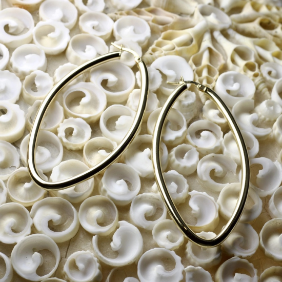 MONZARIO 1418-O GEEL 14K GEELGOUDEN OORRINGEN OVAAL