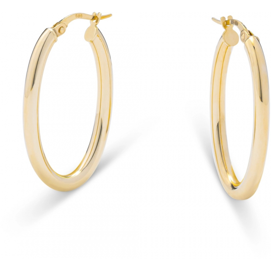 MONZARIO 1411-O GEEL 14K GEELGOUDEN OORRINGEN OVAAL