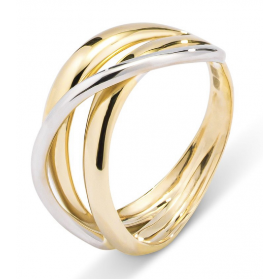 MONZARIO 920-R BIC 14K. BICOLOR GOUDEN RING
