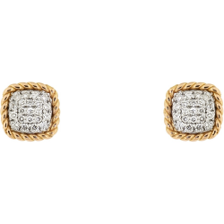 PERONI&PARISE 7018-O GEEL 18K GOUDEN OORKNOPPEN MET NATUURLIJKE DIAMANT QUEEN COLLECTION