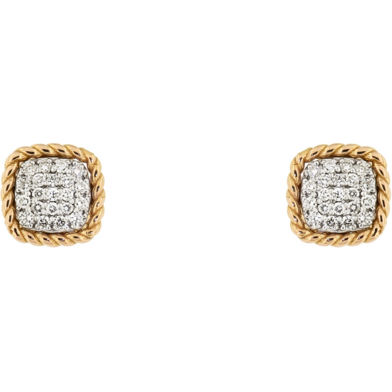 PERONI&PARISE 7018-O GEEL 18K GOUDEN OORKNOPPEN MET NATUURLIJKE DIAMANT QUEEN COLLECTION