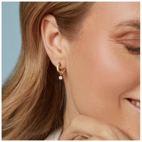 BOCCIA 05086-04  VERGULDE TITANIUM OORRINGEN MET DIAMANT