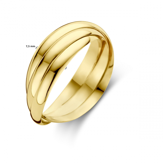 HUISCOLLECTIE 4031218 14 KARAAT GEELGOUDEN RING TROIS ANNEAUX