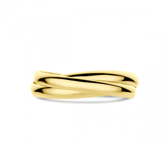 HUISCOLLECTIE 4031218 14 KARAAT GEELGOUDEN RING TROIS ANNEAUX