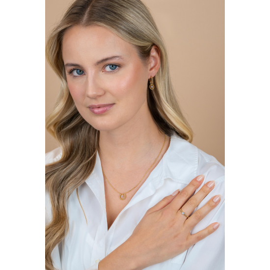 ZINZI ZICH2816 VERGULD ZILVEREN OORRING HANGERS MET ZIRKONIA