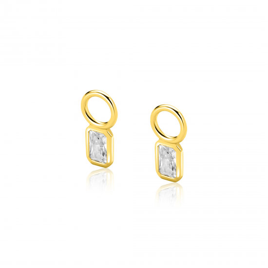 ZINZI ZICH2826 VERGULD ZILVEREN OORRING HANGERS MET ZIRKONIA