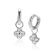 ZINZI ZICH2735 ZILVEREN OORRING HANGERS KLAVER MET ZIRKONIA