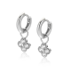 ZINZI ZICH2735 ZILVEREN OORRING HANGERS KLAVER MET ZIRKONIA