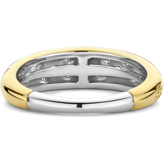 TI SENTO 12363ZY ZILVER VERGULDE RING MET ZIRKONIA