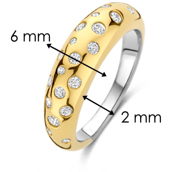 TI SENTO 12363ZY ZILVER VERGULDE RING MET ZIRKONIA