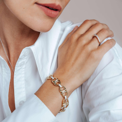 TI SENTO 23087ZY ZILVEREN ARMBAND BICOLOR ZIRKONIA