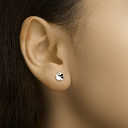 HUISCOLLECTIE 1332042 ZILVEREN OORKNOPJES KLAVER