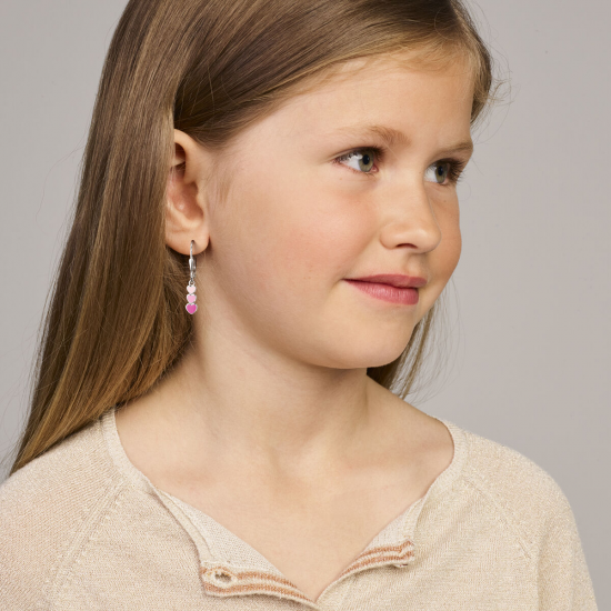 HUISCOLLECTIE 1339729 ZILVEREN OORHANGERS EMAILLE HARTJES