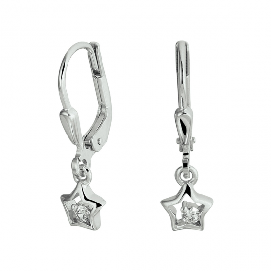 HUISCOLLECTIE 1341273 ZILVEREN OORHANGERS ZIRKONIA STER