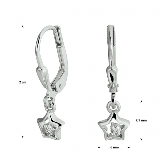HUISCOLLECTIE 1341273 ZILVEREN OORHANGERS ZIRKONIA STER