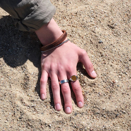 SON OF NOA 10890002862 VERGULD STALEN HERENRING MET GELE TIJGEROOG