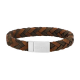 SON OF NOA 80970309219 ARMBAND BRUIN LEER MET STALEN MAGNEETSLUITING
