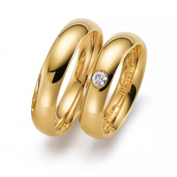 GERSTNER 4/26199/5  GOUDEN TROUWRING MET DIAMANT