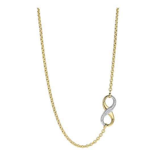 TI SENTO 34085ZY ZILVER VERGULD COLLIER INFINITY ZIRKONIA