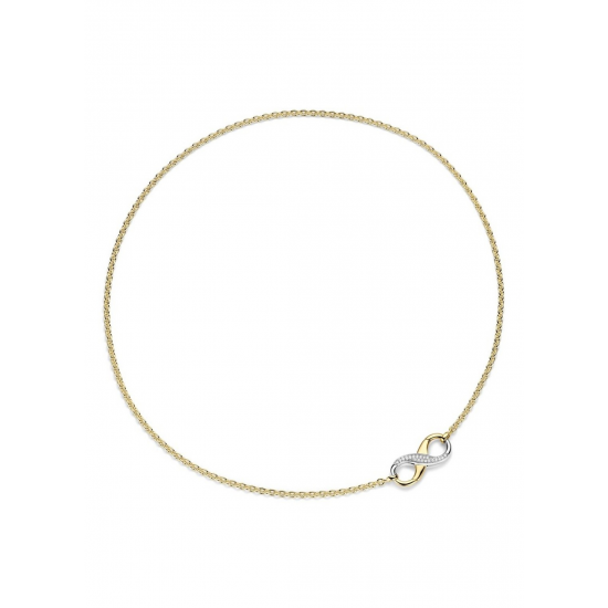 TI SENTO 34085ZY ZILVER VERGULD COLLIER INFINITY ZIRKONIA