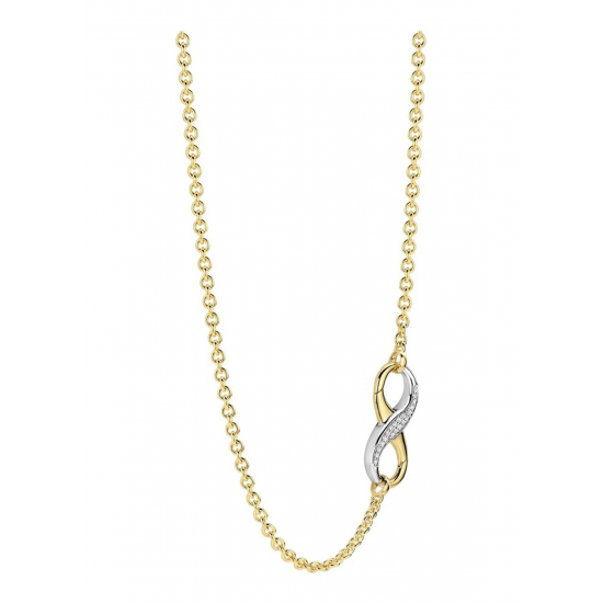 TI SENTO 34085ZY ZILVER VERGULD COLLIER INFINITY ZIRKONIA