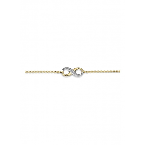 TI SENTO 34085ZY ZILVER VERGULD COLLIER INFINITY ZIRKONIA