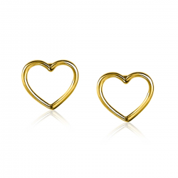ZINZI ZIO1630G ZILVER VERGULD OORKNOPPEN OPEN HARTJE