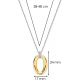 TI SENTO 34091ZY ZILVER VERGULD COLLIER MET HANGER ZIRKONIA