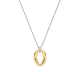 TI SENTO 34091ZY ZILVER VERGULD COLLIER MET HANGER ZIRKONIA