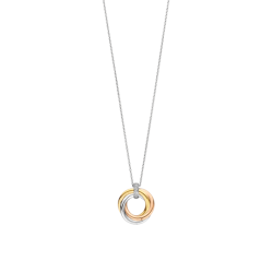 TI SENTO 3972ZT ZILVER VERGULDE HANGER TRICOLOR ZIRKONIA