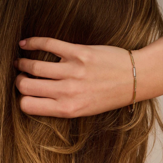 TI SENTO 23066ZY ZILVEREN ARMBAND BICOLOR ZIRKONIA