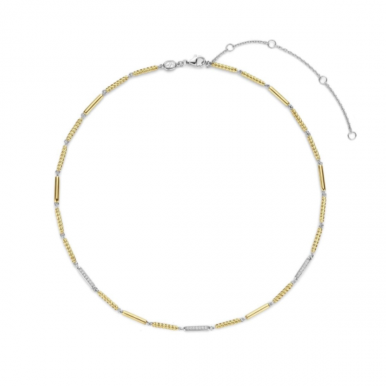 TI SENTO 34088ZY ZILVEREN COLLIER BICOLOR ZIRKONIA