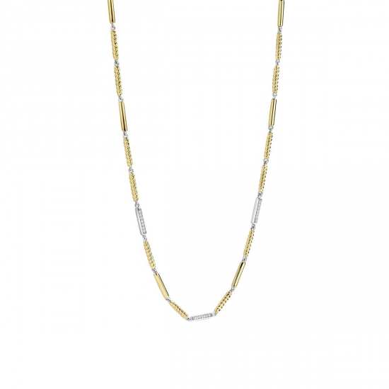 TI SENTO 34088ZY ZILVEREN COLLIER BICOLOR ZIRKONIA