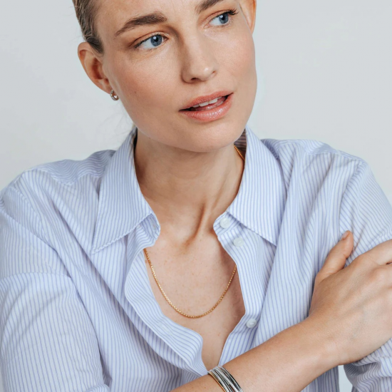 TI SENTO 34083SY VERGULD ZILVEREN COLLIER 55 CM.