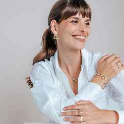 TI SENTO 34108ZY ZILVER VERGULD COLLIER MET HANGER ZIRKONIA