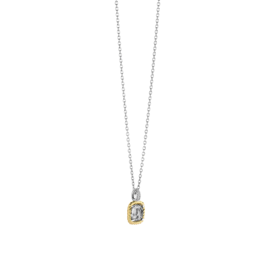 TI SENTO 34111GG ZILVEREN COLLIER MET VERGULDE HANGER ZIRKONIA