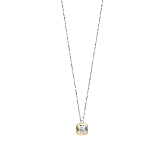 TI SENTO 34111GG ZILVEREN COLLIER MET VERGULDE HANGER ZIRKONIA