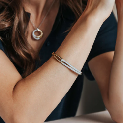 TI SENTO 23085ZY VERGULD ZILVEREN BANGLE MET ZIRKONIA