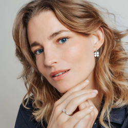 TI SENTO 78005MW ZILVER VERGULDE OORHANGERS PARELMOER-ZIRKONIA