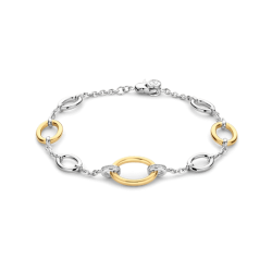 TI SENTO 23073ZY ZILVEREN ARMBAND BICOLOR ZIRKONIA
