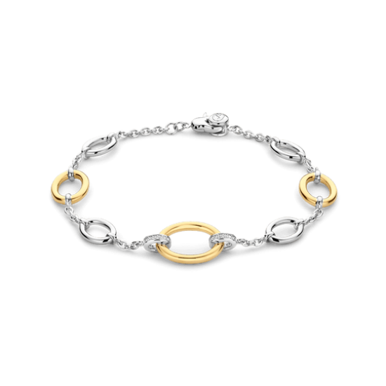 TI SENTO 23073ZY ZILVEREN ARMBAND BICOLOR ZIRKONIA