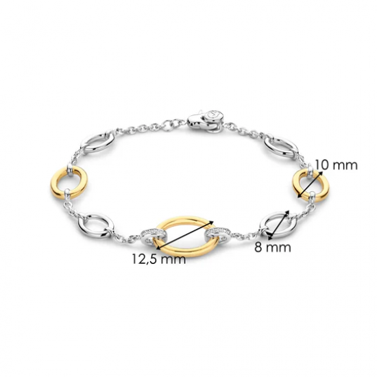 TI SENTO 23073ZY ZILVEREN ARMBAND BICOLOR ZIRKONIA