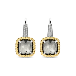 TI SENTO 78042GG ZILVER VERGULDE OORHANGERS MET ZIRKONIA